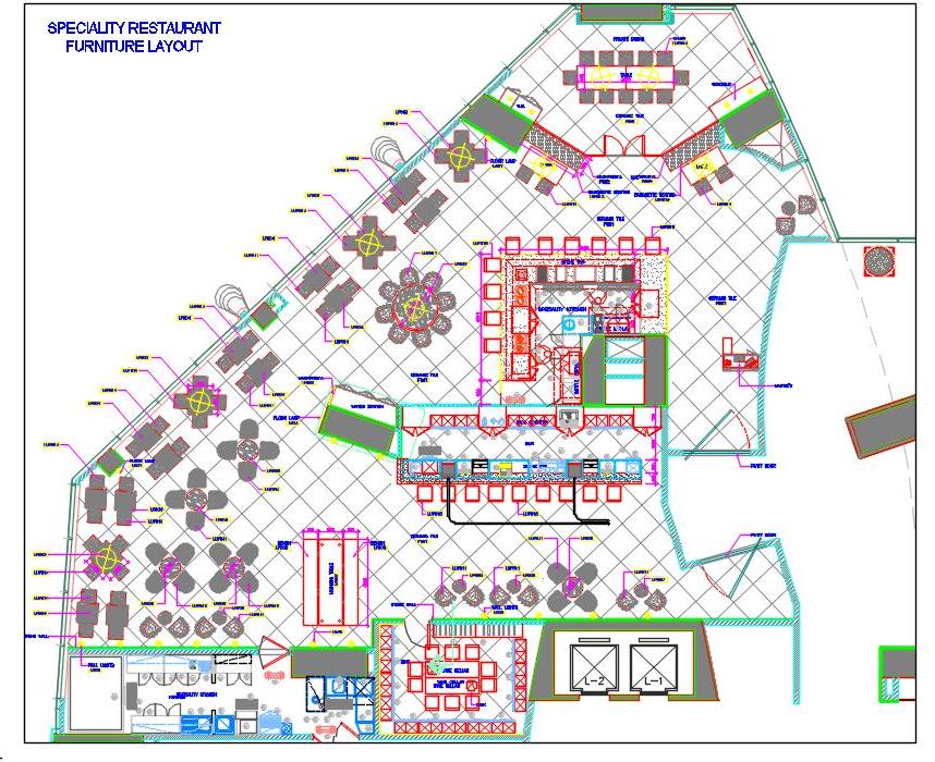 Multi-Specialty Restaurant CAD Floor Plan for Architects & Designers